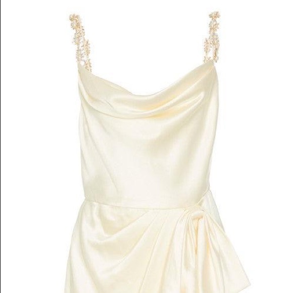Markarian Rosetta Ivory Satin Mini Dress With Bow - Picture 2 of 8